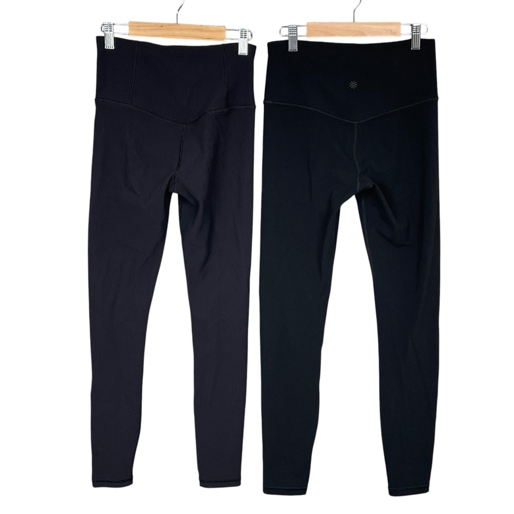 Athleta LOT OF 2 Elation High Rise Leggings Womens S Yoga Pilates Media Pocket